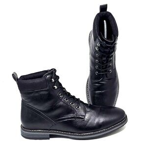 Club Room Westin Boots Black Leather Lace Up Round Toe 100134204 Men's Size 11.5